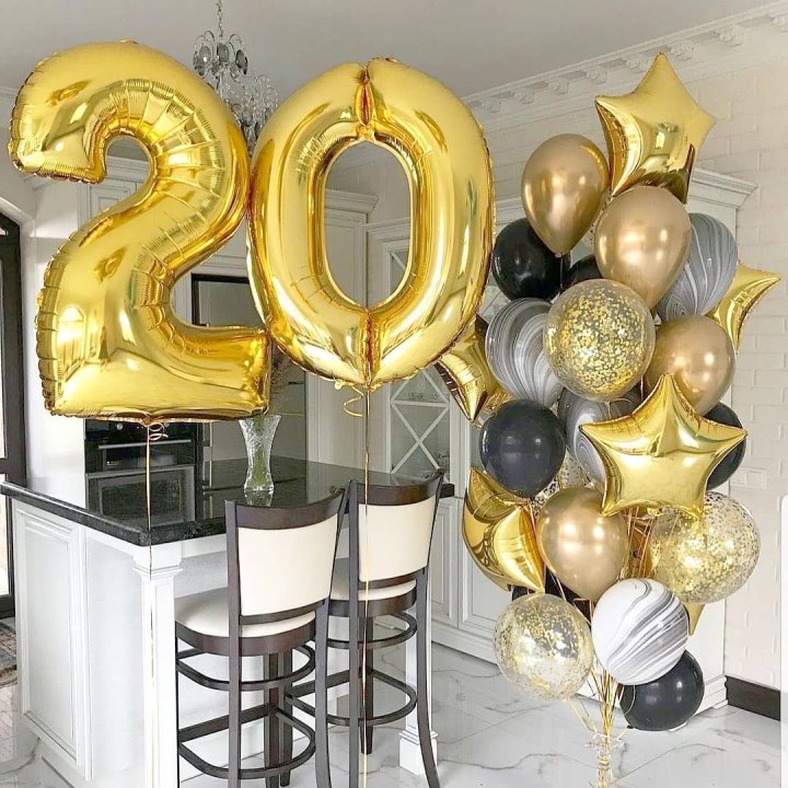 Фольгированный шар Золотая Цифра в Сыктывкаре