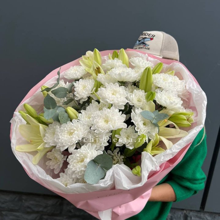  Букет  хризантемы и лилии в Сыктывкаре