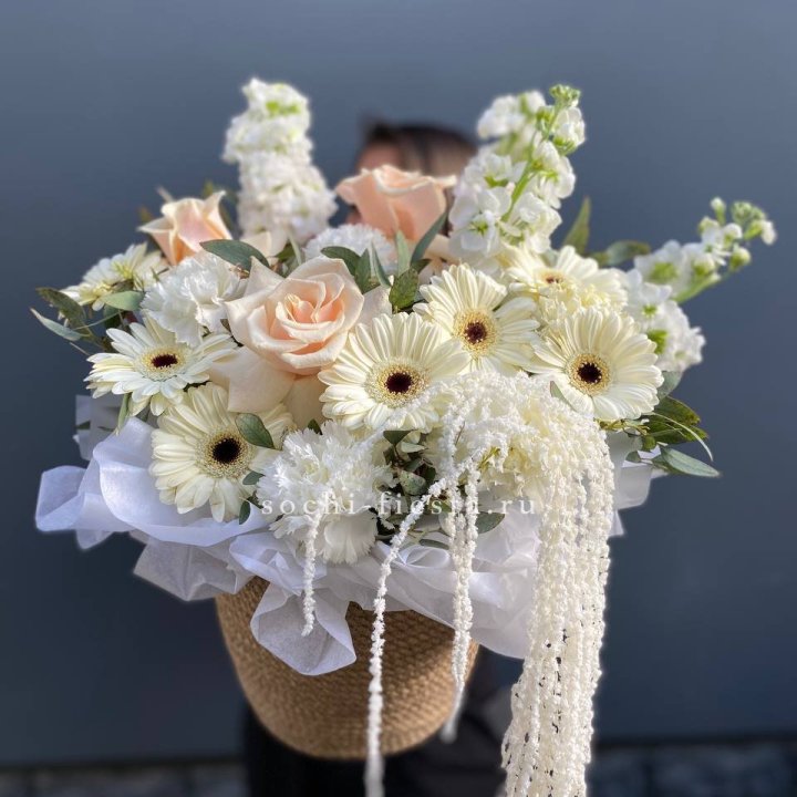 Цветы в джутовом кашпо "Валери" в Сыктывкаре