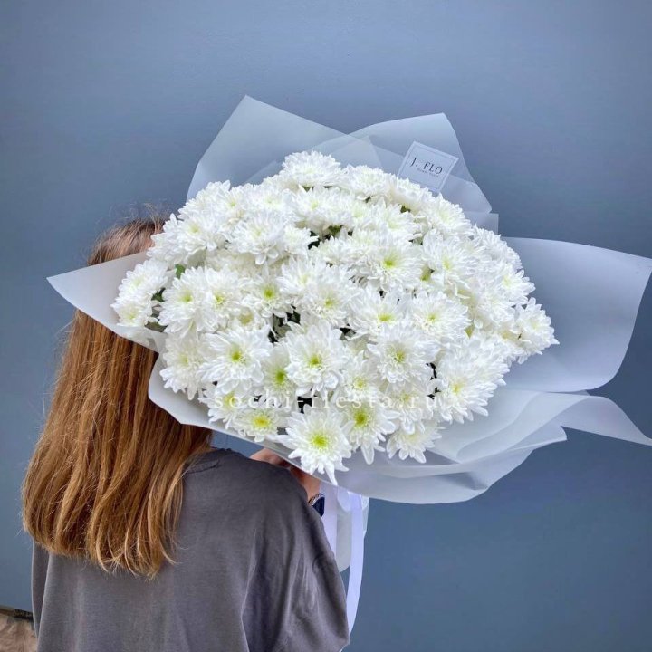 Букет хризантем "Белая снежинка" в Сыктывкаре