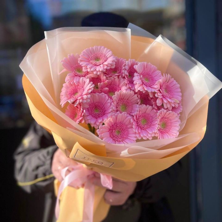 17 розовых гербер  в Сыктывкаре