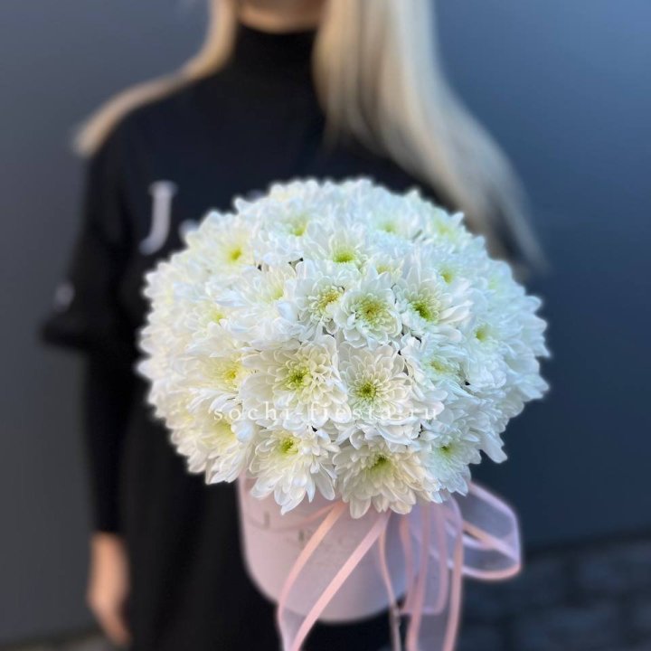 Коробка с хризантемами №1 в Сыктывкаре