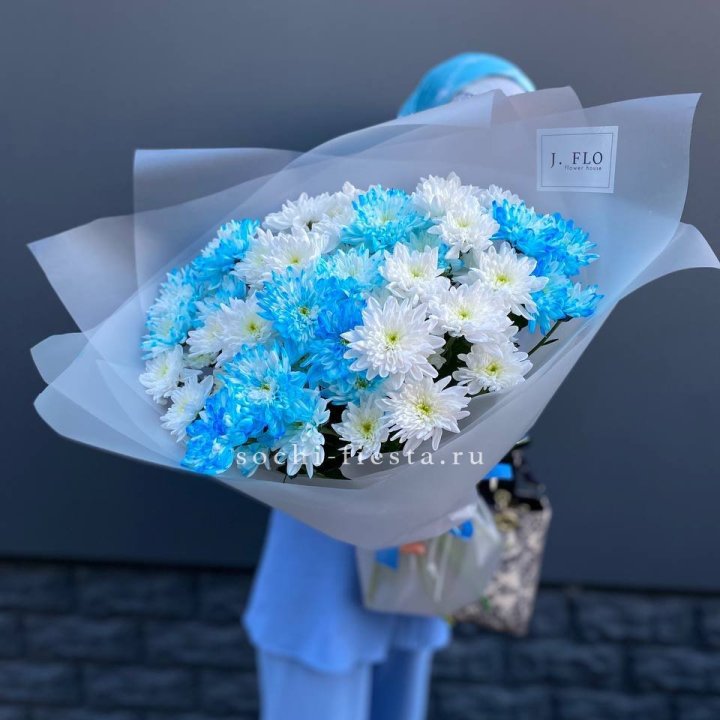 Букет хризантем "Голубая снежинка" в Сыктывкаре