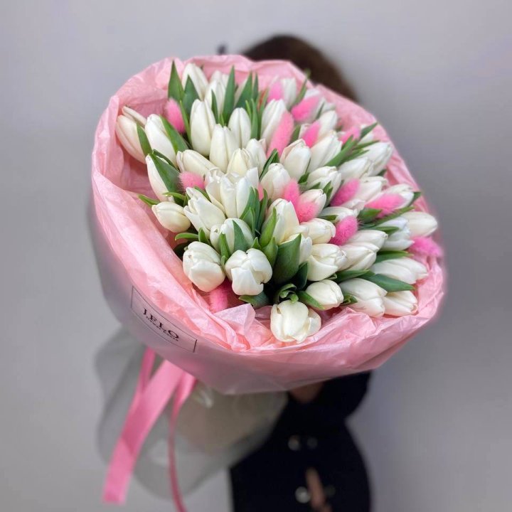 51 белый тюльпан "Рози" в Сыктывкаре