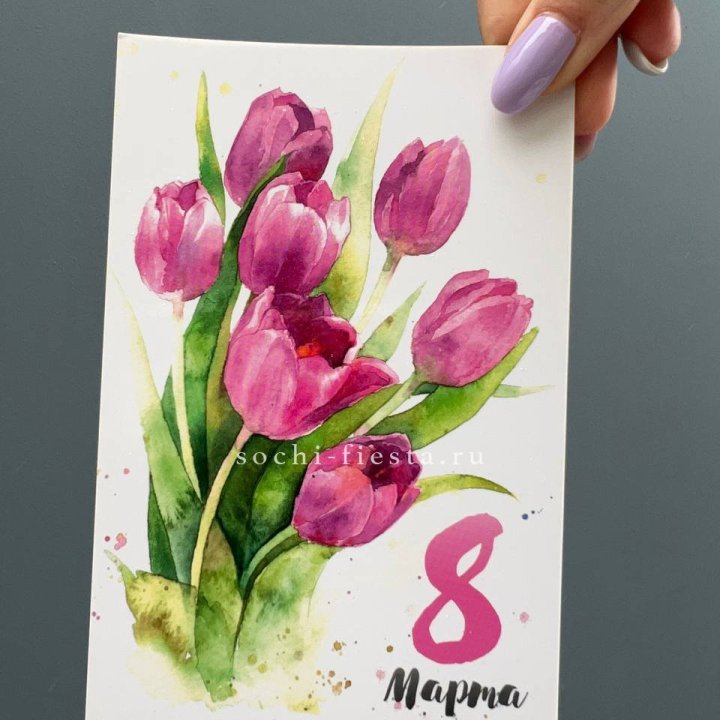 Открытка к букету "8 марта!" в Сыктывкаре