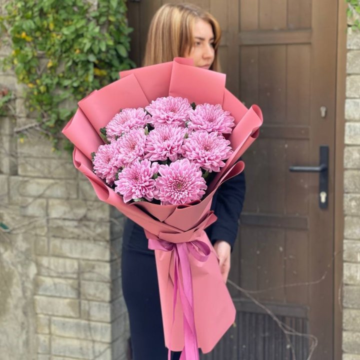 Букет хризантем розовый в Сыктывкаре