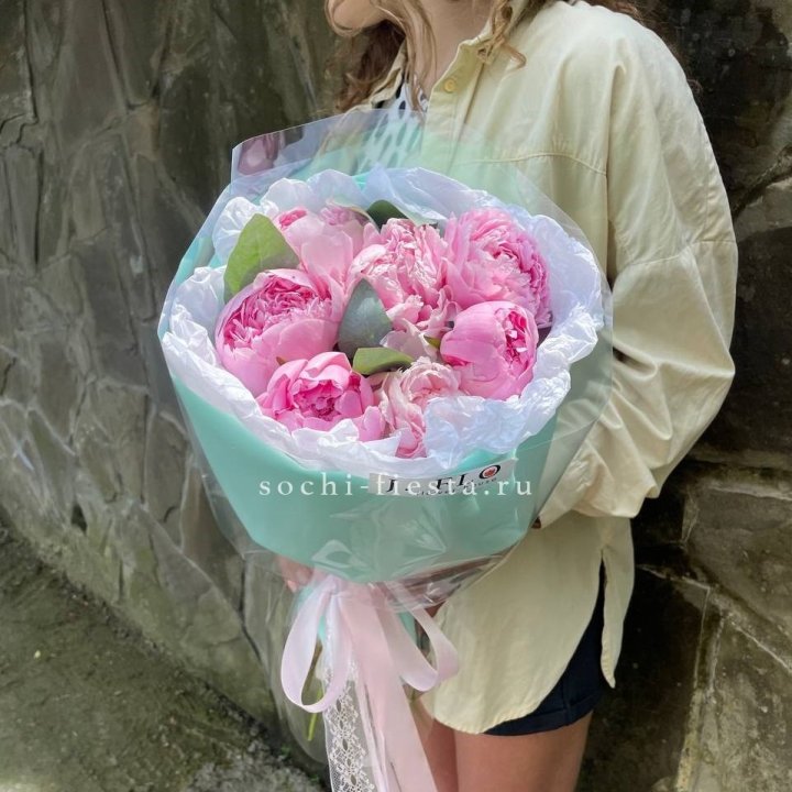 7 зефирных пионов в фоамиране в Сыктывкаре