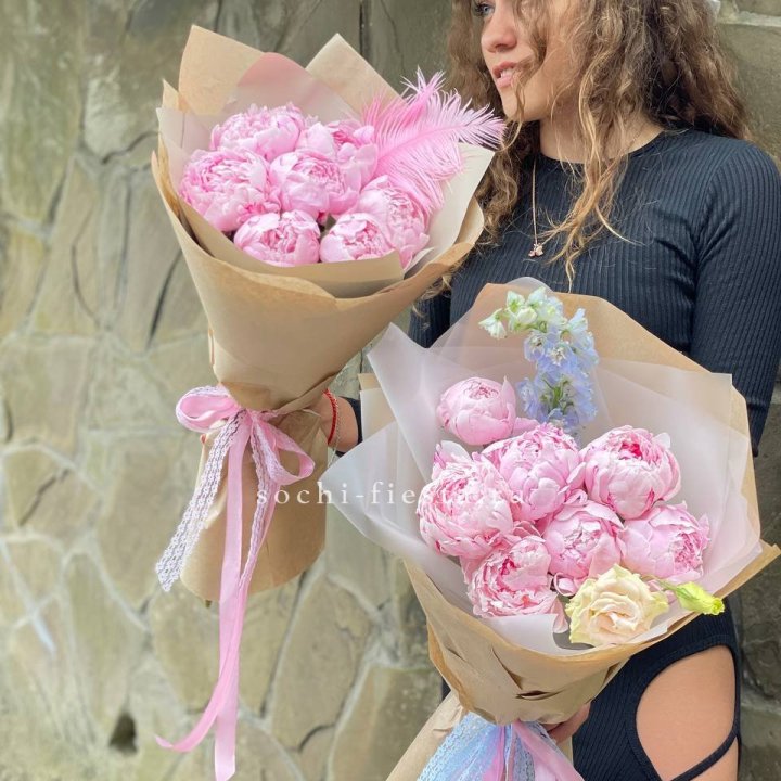 7 зефирных пионов  в Сыктывкаре