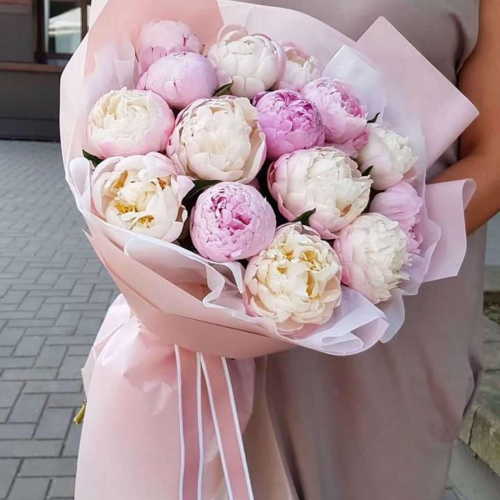 Букет пионов "Маршмелоу" в Сыктывкаре