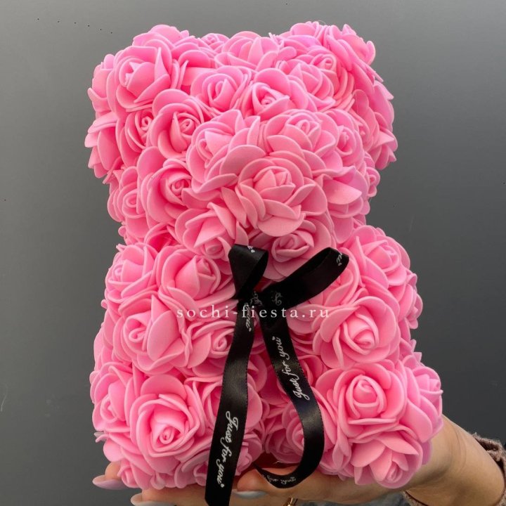 Игрушка медведь из розовых роз в Сыктывкаре