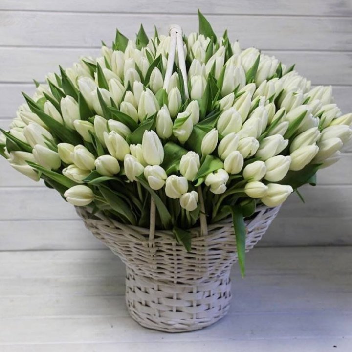 Корзина из 151 тюльпана в Сыктывкаре